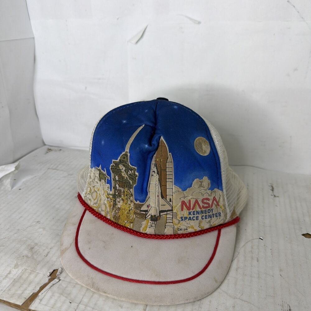Vintage NASA Kennedy Space Center Florida SnapBack Mesh Foam Trucker Youth Size